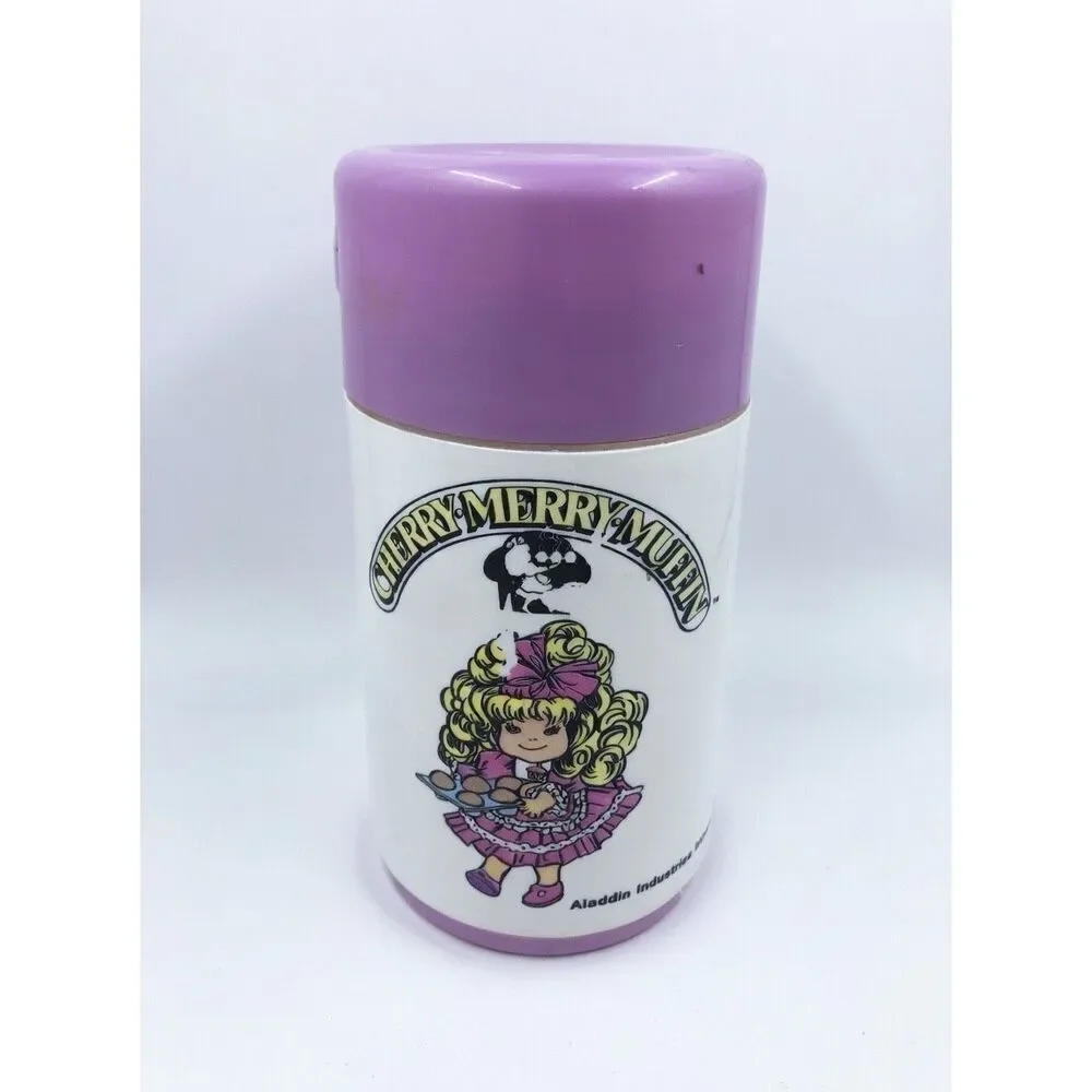 Cherry,Merry,Muffin`1988`Mattel Inc-Plastic Thermos`Without SipTop. VTG. Read
